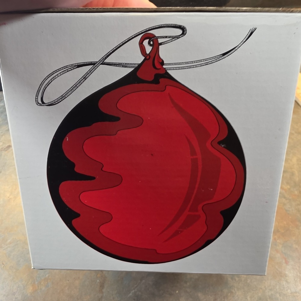 Vintage Dept 56 Mercury Glass Christmas Ball Ornament 6" Red